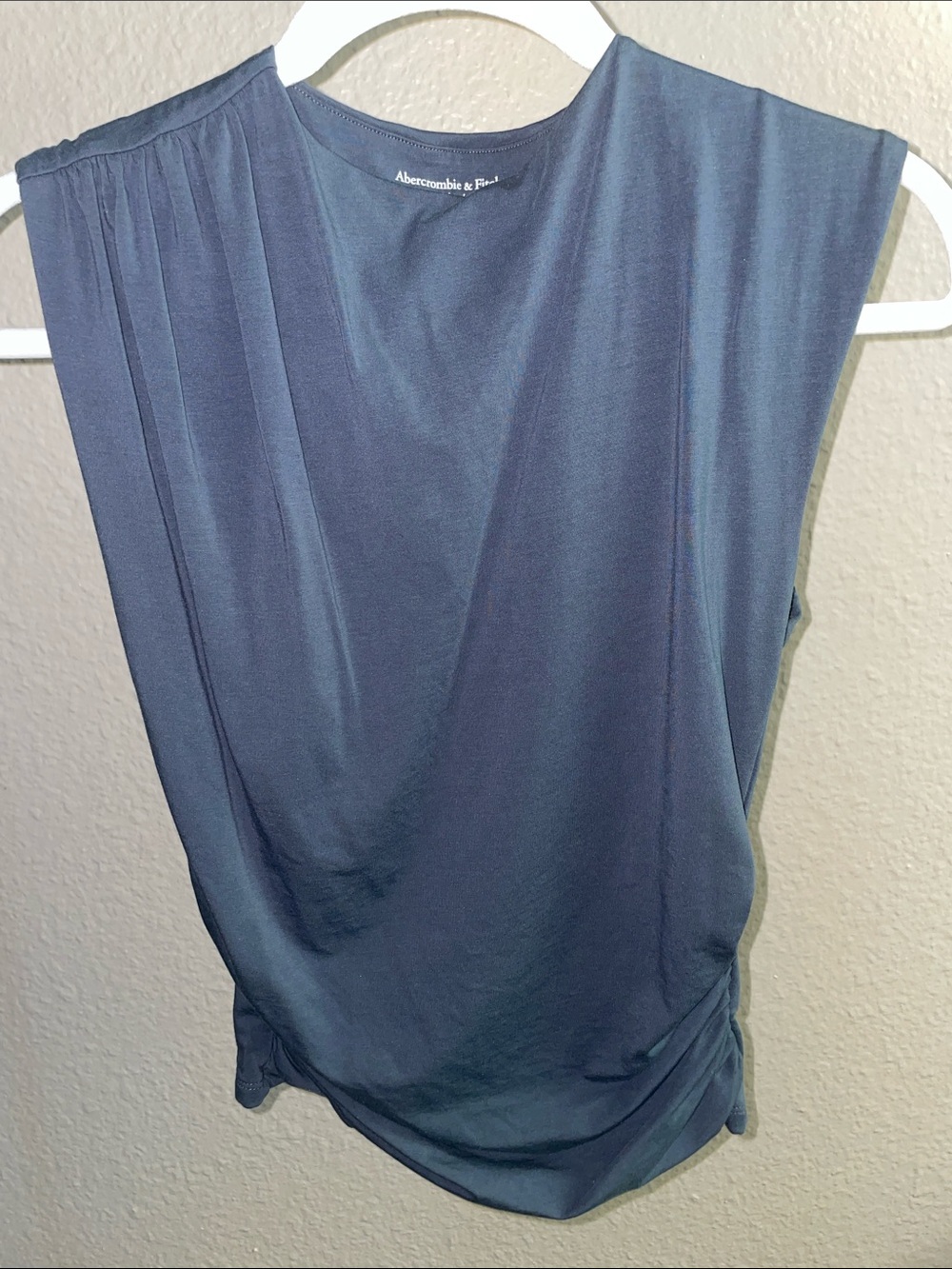 Abercrombie & Fitch Slate Blue/Grey Draped Sleeveless Top